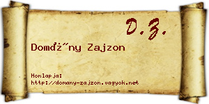 Domány Zajzon névjegykártya